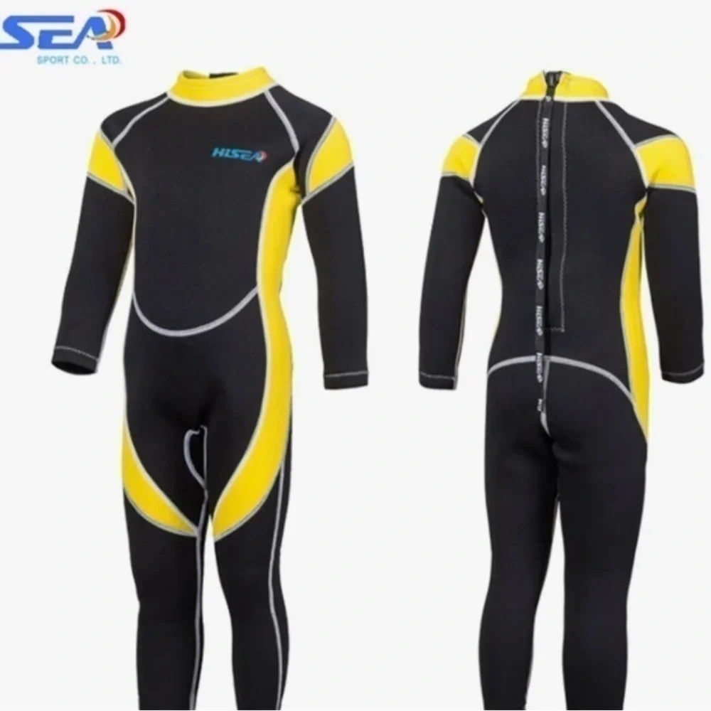 Hisea Neoprene Youth Diving Wetsuit Long Sleeves UV Surfing snorkeling Suit Kids
